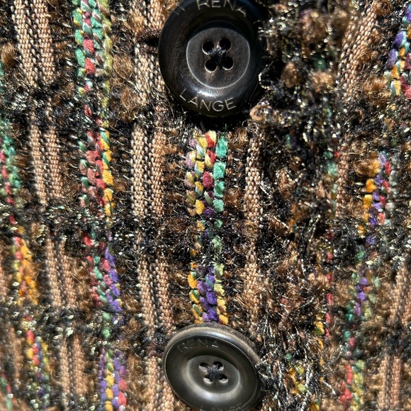 Rena Lange Tweed Pattern Virgin Wool Mohair Blazer - Picture 8 of 11